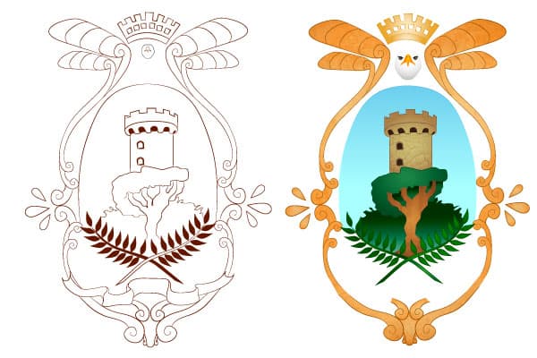 Logo e depliant Villa Torre Accio
