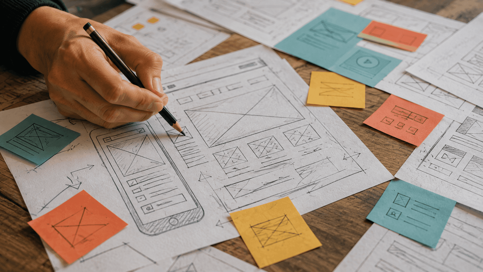 Evidenza per il metodo Capire: appunti e wireframe di progetto